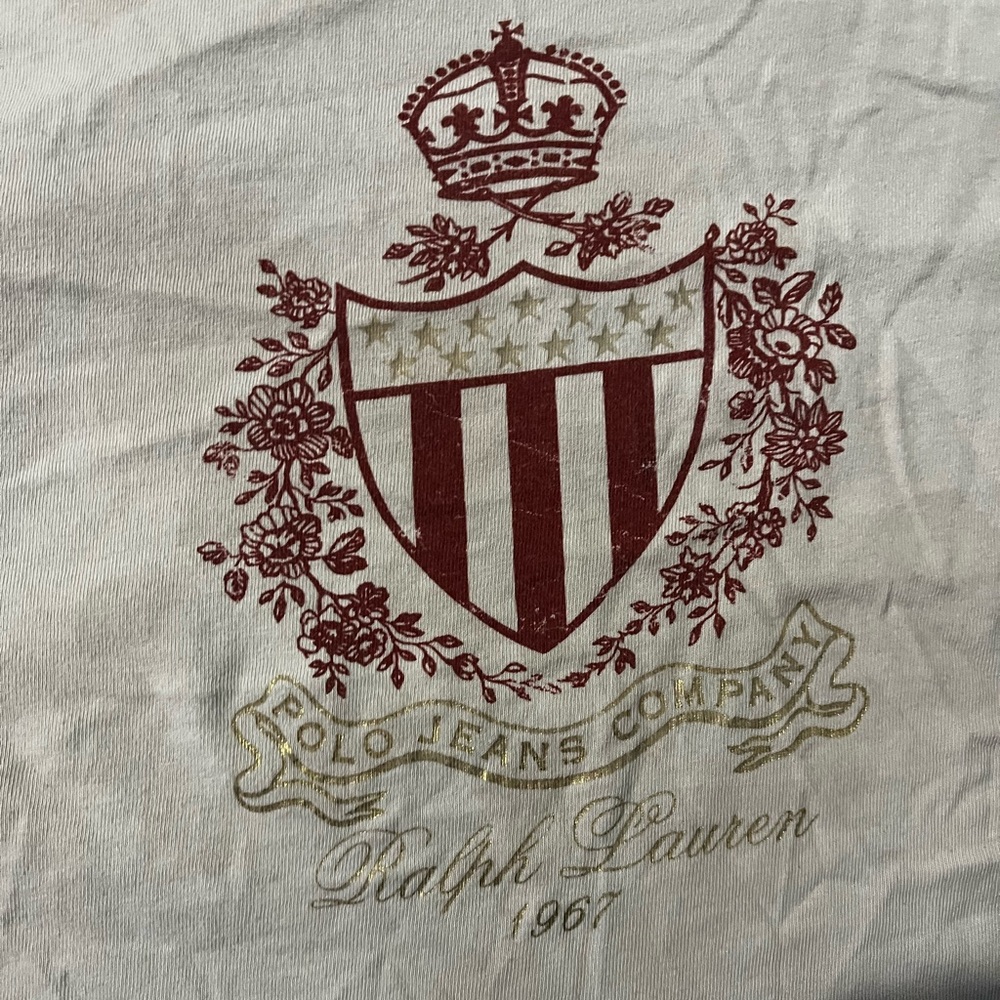 Ralph Lauren White Crest Graphic Tee XL - Picture 2 of 4